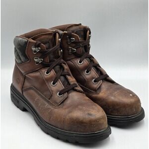 Wolverine Men's Waterproof Work Boots Size 9M Steel Toe Brown Leather W08165